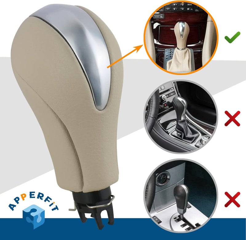 APPERFiT مقبض نقل الحركة لناقل الحركة الأوتوماتيكي 34910-1LA6C متوافق مع إنفينيتي EX35 FX35 FX50 G25 G35 G37 Q60 QX50 QX56 QX70 بيج وفضي - Image 1